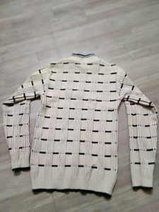 Patterned Quarter Zip Sweater