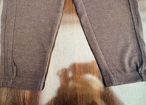 Brown Casual Knit Pants