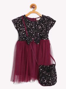 Girls Sequin Party Dress with Bag
