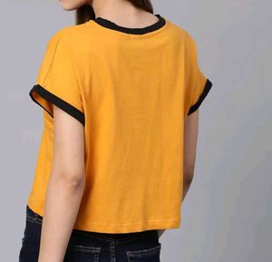 Yellow Cropped T-Shirt
