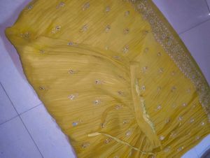 Mustard Yellow Embroidered Lehenga Choli Set