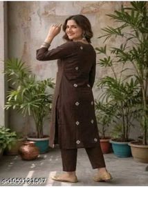 Purple Embroidered Kurta