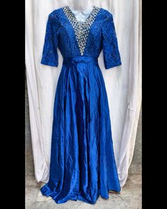 182112. Stunning Royal Blue Embellished Gown