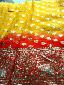 Red Yellow Saree blouse size 44 fix rate