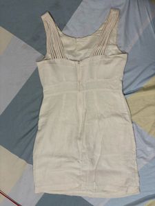 Cream Linen Mini Dress