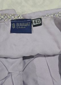 Lilac Color Stitched Saree Wid Full Sleeves Jacket