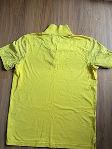 Men's Yellow Geometric Polo Shirt