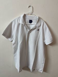 Classic White Polo Shirt with Embroidered Detail