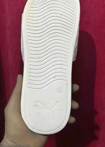 Puma White Slides