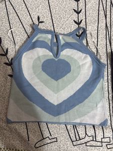Cute Heart Print Crop Tank Top (set of 2)