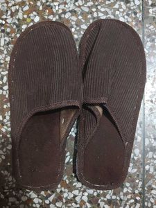 Comfortable Brown Corduroy Slippers