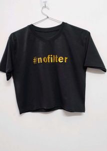 Black #nofilter Crop T-Shirt