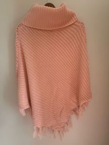 Chic Pink Poncho Sweater
