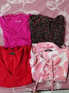 COMBO OF 4 TRENDY TOPS 🥹🩷