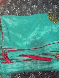AQUA TURTOISE &amp; RANI PINK  EMBROIDERED