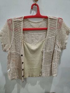 Crochet Shrug with Tank Top Set