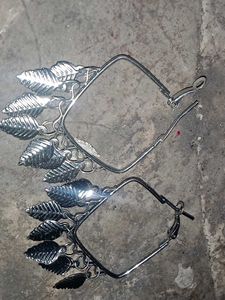 Leaf Dangle Hoop Earrings