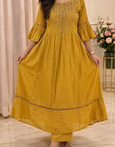 unused Elegant Yellow Kurta Set