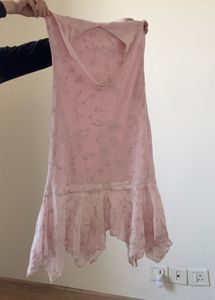 Pink Floral Halter Neck Midi Dress
