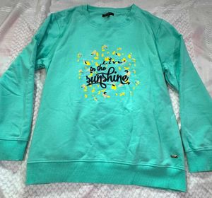 Teal Crewneck Sweatshirt "Live in the Sunshine"