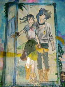 Suzume Inspired Watercolor Painting