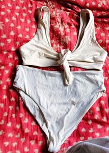 White Bow Front Bikini Set