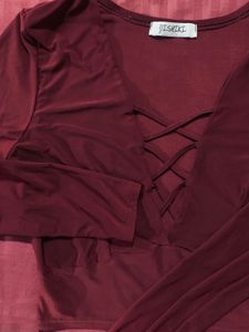 Burgundy Long Sleeve Top