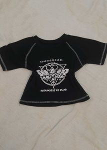 Black GOTHIC Graphic Crop Top