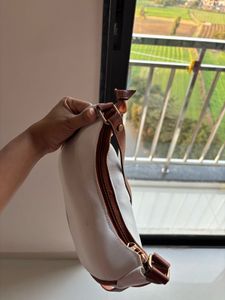 White &amp; Brown Shoulder Bag