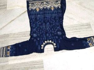 Exquisite Blue Embroidered Blouse