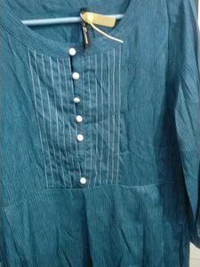 blue long dress frock