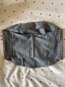 Chic Grey Striped Bandeau Top