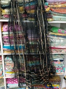 Black &amp; Gold Embellished dupatta