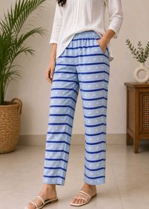 Blue Striped Ethnic Trousers