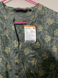 Green Floral Print Kurta