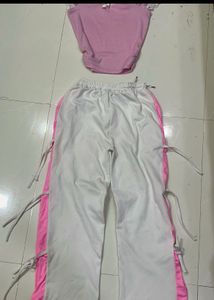 Pink & White Tracksuit Set