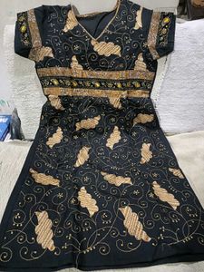 Black kurta with gold embroidery