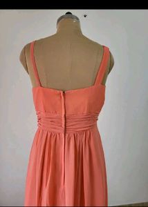 Elegant One-Shoulder Coral Gown