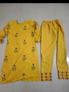 Yellow Embroidered Kurta Set