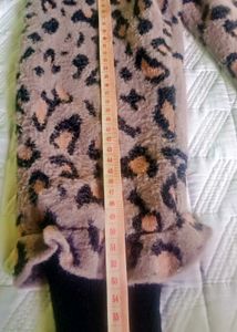 winter Leopard Print Fleece Pants.