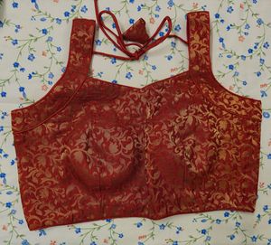 Red Brocade Blouse
