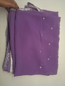 Lavender colour saree
