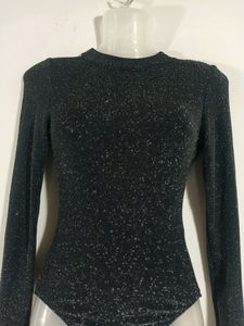 Divided By H&amp;M Black &amp; Silver Bodysuit Top