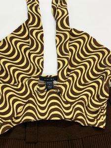Y2K Swirl Halter Crop Top