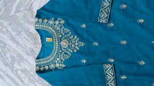 Teal Embroidered Kurta Set