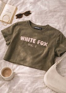 New Pinterest Aesthetic White Fox Vol. 2 Cropped T