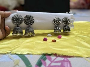 Elegant Oxidized Jhumka Earrings