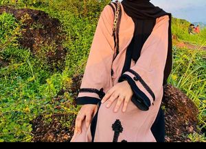 Elegant Abaya with Black Embellishments