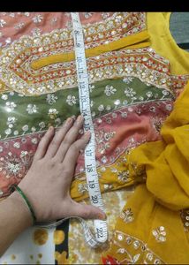 Embroidered Yellow Kurta Set