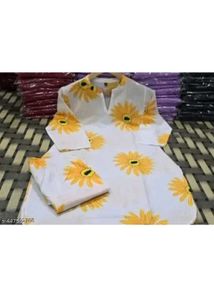 Stylish Sunflower Print Kurta Set
